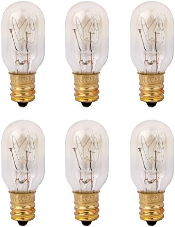 Himalayan Salt Lamp 25 Watt Original Replacement Candelebra Light Incandescent Bulbs E12 Socket 6 Pack One Set