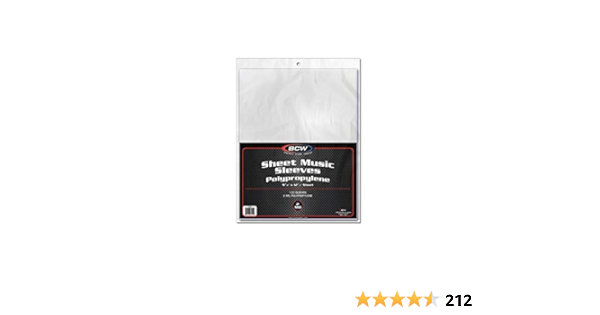 Amazon Com Bcw Sheet Music Sleeves 2 Mil Polypropylene 9 3 8 X 12 1 4 100 Count Sheet Protectors Office Products
