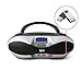Tyler Portable Sport Stereo MP3/CD Boombox Player TAU104-SL with USB Charging Port for Phones and Tablets, USB MP3 Input, FM Radio | Silver |thumb 4