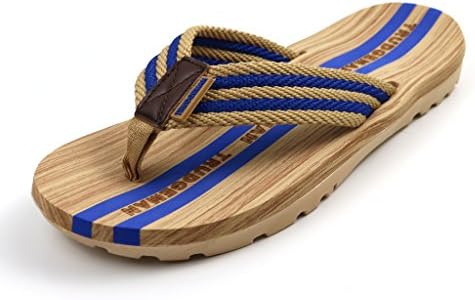 SunshineSeabeach Men's Flip Flops Super Soft PU Rubber Summer Sandals Lightweight Rubber Sole Comfort Thongs(Lightblue45/10.5)