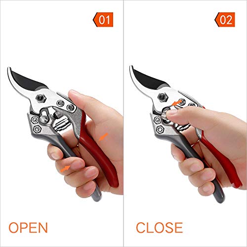 JSDing Gartenschere Baumschere Rebschere Professionelle Astscheren Premium Handscheren Top Gartenscheren rutschfestem… – Bild 5