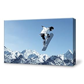 Canvas Wall Art for Living Room,Bedroom Home Artwork Paintings Snowboarding Ready to Hang - 12x18 inches