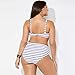 Leadmall Women’s Stripe Push Up Bikini Set – Ladies Plus Size Padded Two Piece Swimsuit with Front Bow – High Waist Bottom Bathing Suitthumb 3