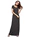 MakeMeChic Women's Short Sleeve Loose Casual Plain Long Maxi Dress