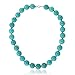 Gem Stone King 16 Inch Round 14MM Green Simulated Turquoise Howlite Necklace With Lobster Clasp