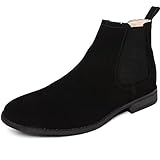 OUOUVALLEY Classic Slip-on Original Suede Chelsea Boots10 N(A) US, Black