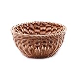 Yosayd Woven Basket Bread Roll Basket Serving Basket for Food Fruit Cosmetic Storage Tabletop and Bathroom Storage Basket (Round,1pc)
