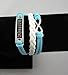 2pcs Vintage Silver Infinity Charm Bangle Blue Bright-pink Suede Best Friend Bracelet