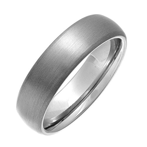 6mm Dome Brushed Plain Titanium Ring Mens Wedding Bands Comfort Fit Size 10.5