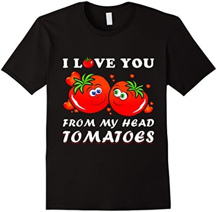 Mens Fruit T Shirt - I Love You From My Head Tomatoes 2XL Black