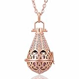 Eudora Harmony Bola Zircon Vintage Angel Caller Pendant 16mm Prayer Bell 30 Inches Necklace Chime