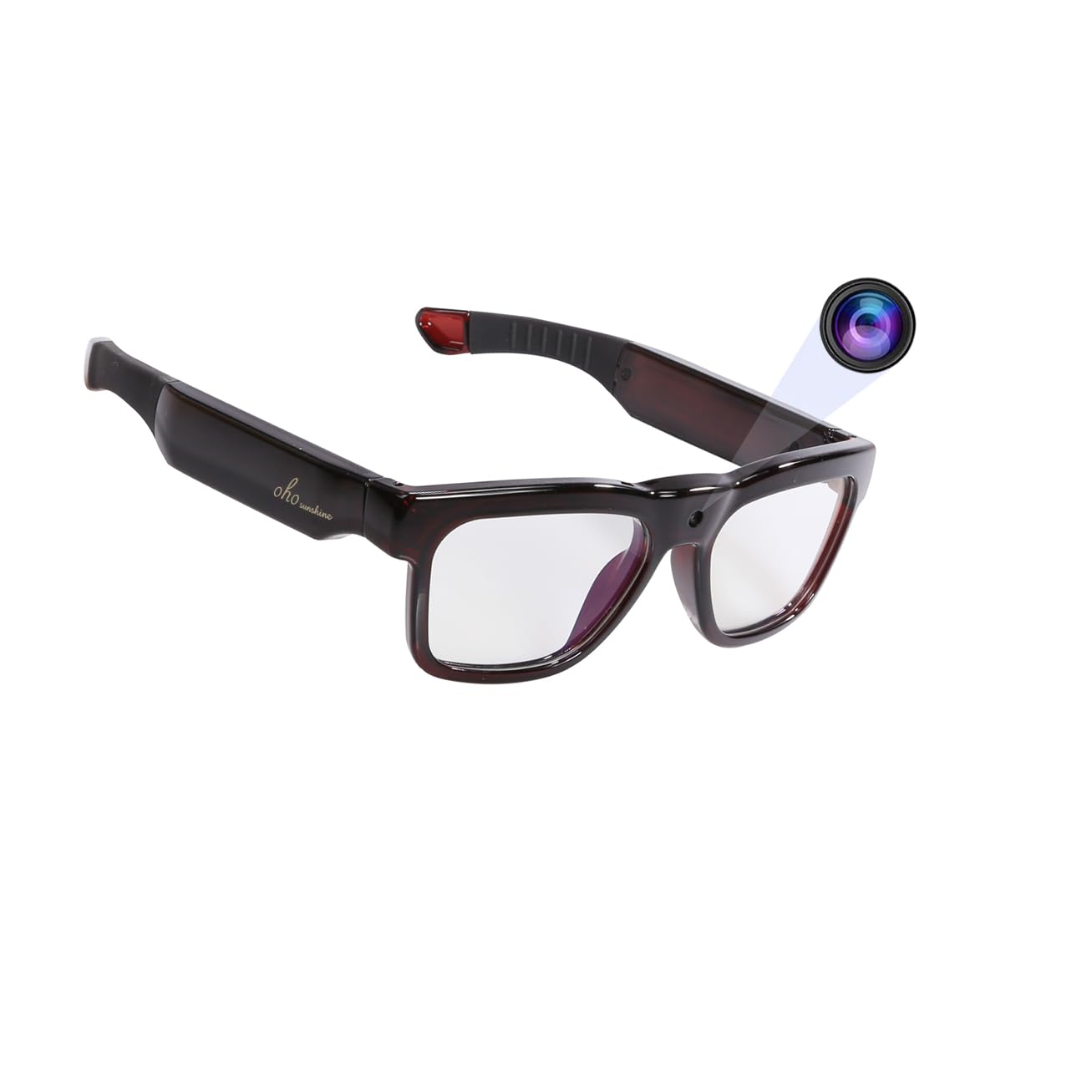 OhO sunshine 128GB WiFi Camera Glasses,Streaming Video & Photo from Glasses to App by Ultra Full HD Camera