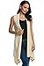 Beyove Women's Asymetric Hem Sleeveless Open Front Drape Cardigan Sweater Vest Off White XL