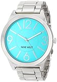 Nine West Women's NW/1585TLSB Turquoise Dial Silver-Tone Bracelet Watch