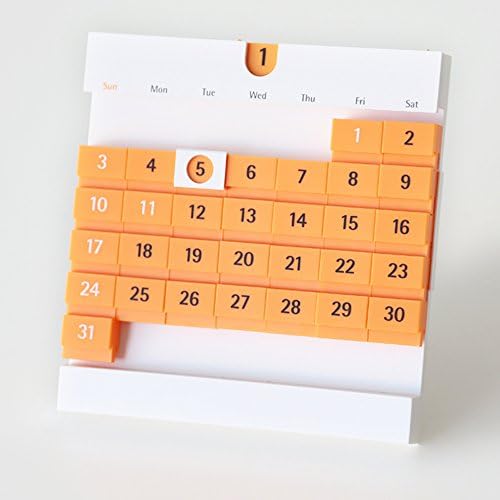 Stylish Perpetural Blocks Calender for Desk , Living Room, Bedroom, Color : Orange