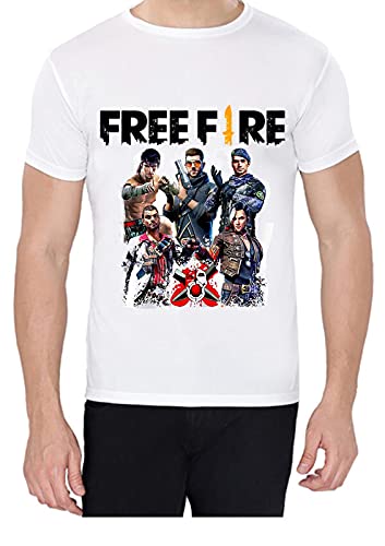 Buy Awara Look Modern Wear Garena Free Fire T Shirt In Medium Size For Men S And Women S Free Fire Printed Poly Cotton T Shirt White At Amazon In