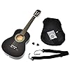 ts-ideen 52071 Kindergitarre Akustik Gitarre in der 1/4 Größe in Schwarz für ca. 4-7 Jahre mit Zubehörset: Gitarrentasche, Gurt und Ersatzsaiten