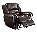Homelegance 9668BRW-1PW Power Reclining Bonded Leather Traditional Chair with Accentuated Nail Headed Arm Rest, Brown