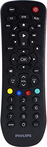 Philips Universal Remote Control for Samsung, Vizio, LG, Sony, Sharp, Roku, Apple TV, RCA, Panasonic, Smart TVs, Streaming Players, Blu-ray, DVD, Simple Setup, 3-Device, Black, SRP9232D/27