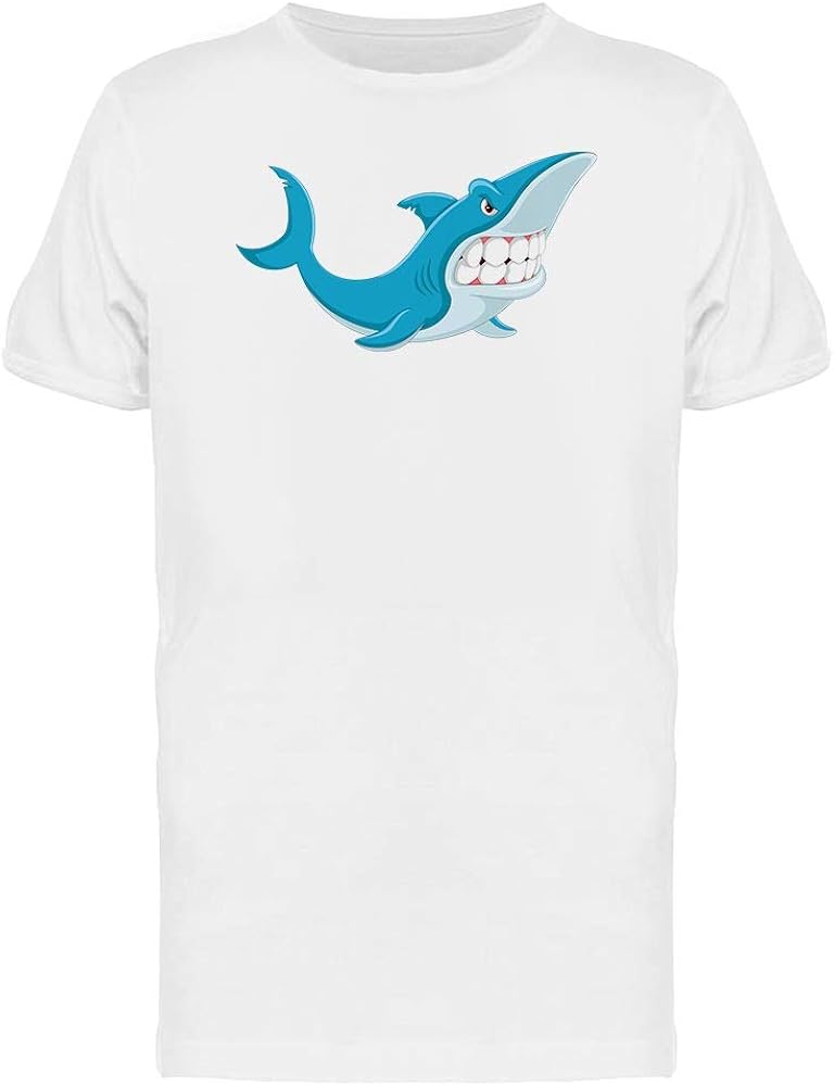 Angry Shark Big Teeth Tee Men's -Image by Shutterstock