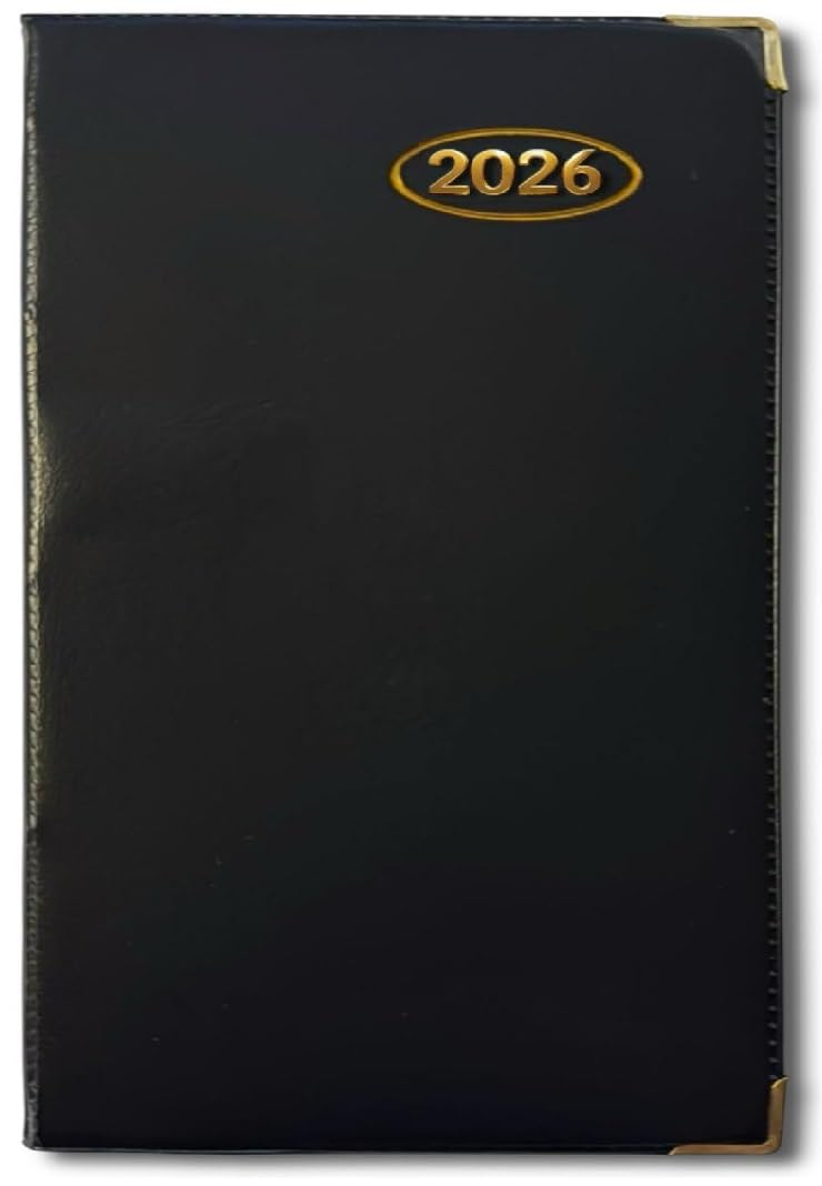 PaulStore 2026 DIARY POCKET SMALL WEEK TO VIEW WITH METAL EDGE (Black)