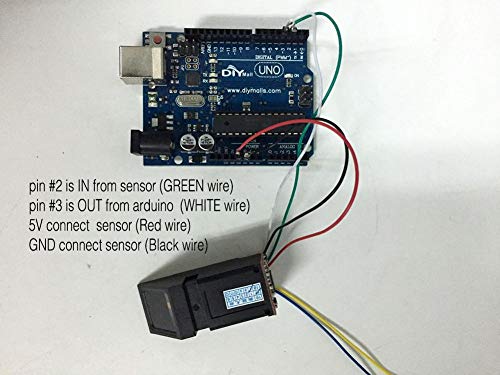 WINGONEER® Green Light Optical Fingerprint Reader Sensor Module for Arduino Mega2560 UNO R3 - Thumbnail 4