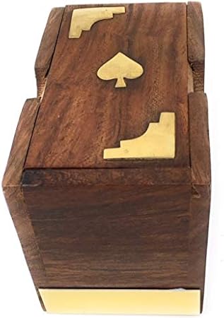 MH - Tarjetero de Madera y latón (Doble corredera): Amazon.es: Hogar