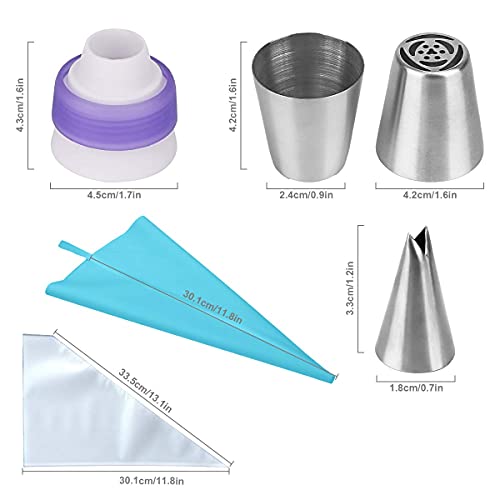 Russian Piping Tips Set 27Pcs FPVERA Cake Flower Decorating Icing Tip Kit & Cupcake Frosting