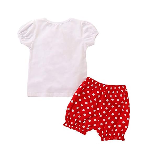 Toddler Baby Girls Birthday Outfit Short Sleeve Tops + Polka Dot Pants Summer Shorts Cake Smash Clothes for Photo Shoot - Image 3