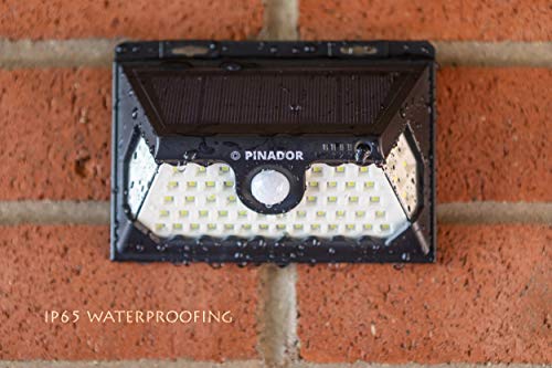image for Pinador 58 LED Super Bright Solar Lights, 3 Modes. Wireless Motion Sen