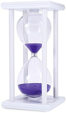 30 minutes Hourglass Wooden sand Timer 3/5/7Mins Home decoration furniture kids Brushing timer (30 minutes White box purple)