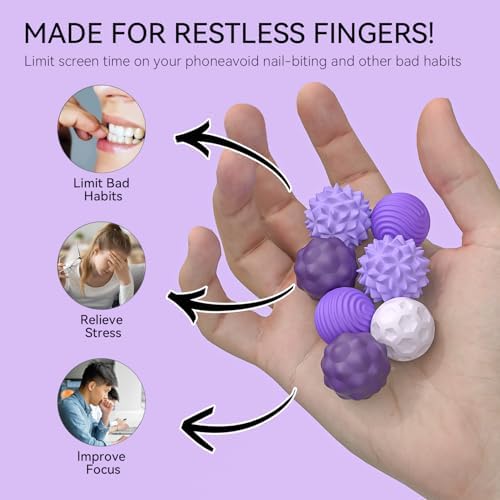 KOWVOWZ 8 PCS Sensory Fidget Balls, Magnetic Attraction Stress Balls, Magnetic Fidget Balls with Silicone Shell, Desk Fidget Toys for Office Travel Toys Gift