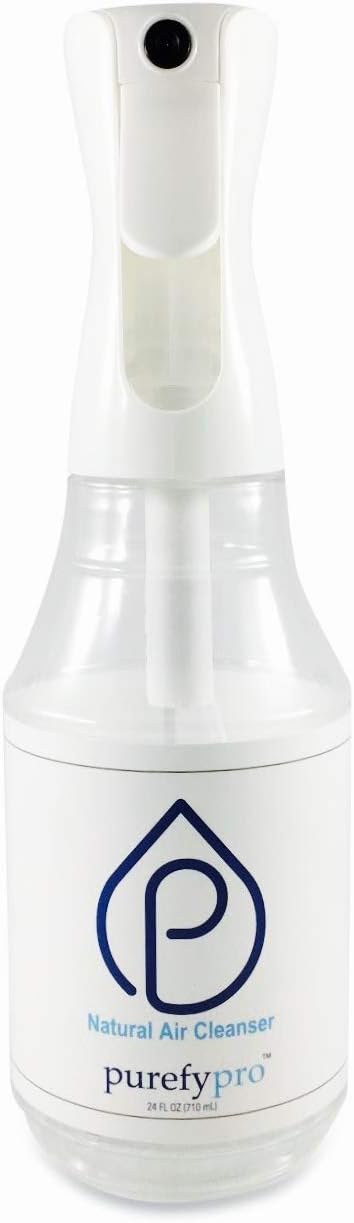 PUREFY Natural Air Cleanser (24oz, Sprayer), Eliminate airborne contaminants and allergens. Odor eliminator. Unscented, Hypoallergenic. No residue. Safe for babies and surfaces.