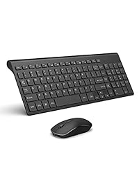 Ratón inalámbrico recargable para teclado, teclado y ratón inalámbrico de 2,4 G, ergonómico, compacto, tamaño completo perfecto