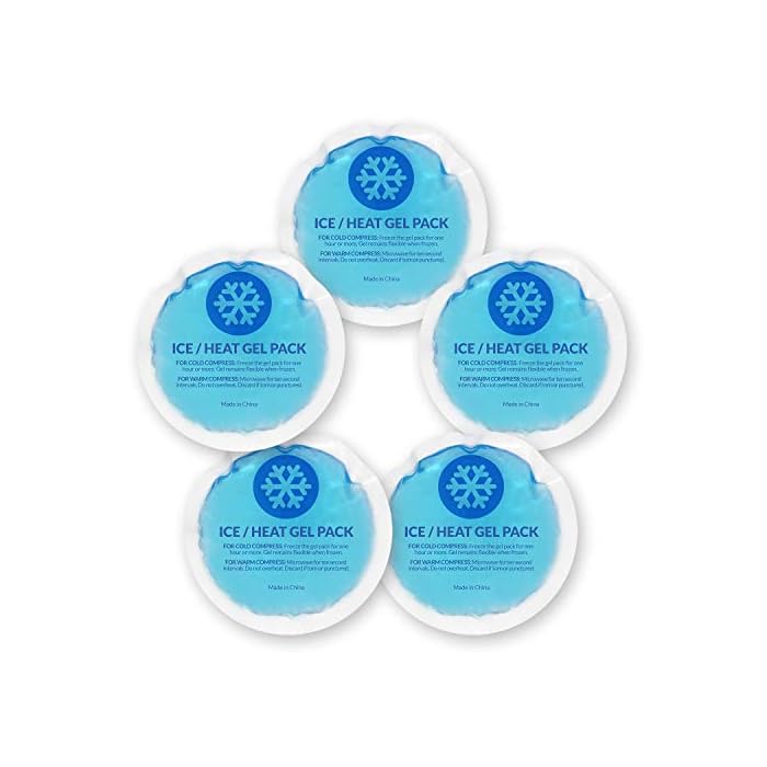EverOne Round Reusable Gel Ice Pack with Cloth Backing for Hot & Cold Therapeutic Use, First Aid, Injuries…