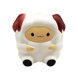 Cartoon Cute Sheep Squishy Toys, Balakie Soft Squeeze Slow Rising Cream Scented Decompression Toy Pressure Cure Gift (One Size, White)