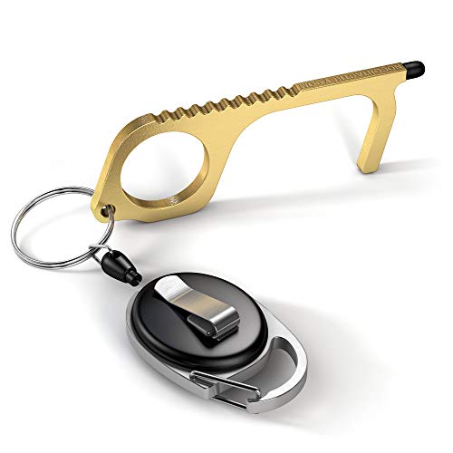 No Touch Door Opener Tool Touchless Keychain Brass Clean Key Made