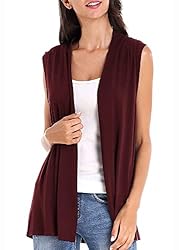 Women's Sleeveless Open Front Cardigan Vest Coat