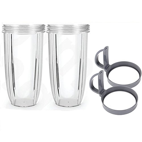 Blendin 2 Pack 32 Ounce Huge Cup Jar with Handled Lip Ring,Fits Nutribullet 600W 900W Blender Juicer Blendin 2 Pack 32 Ounce Huge Cup Jar with Handled Lip Ring,Fits Nutribullet 600W 900W Blender Juicer