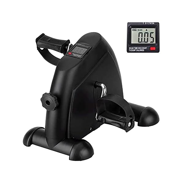 Mini Bike, Mini Pedal Exerciser Digital for Arm and Leg, Static Bike Portable with LCD Display | Adjustable Resistance Knob | Use for Home Training and Fitness