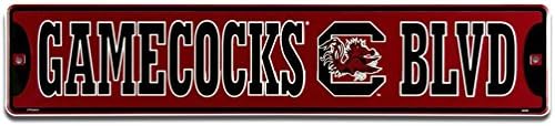 USC Carolina Gamecocks Blvd Metal Street Sign (24"x5")