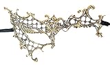 Coolwife Women's Venetian Crochet Ball Lace Masquerade Mask Halloween Fashion (Half Face Gold)