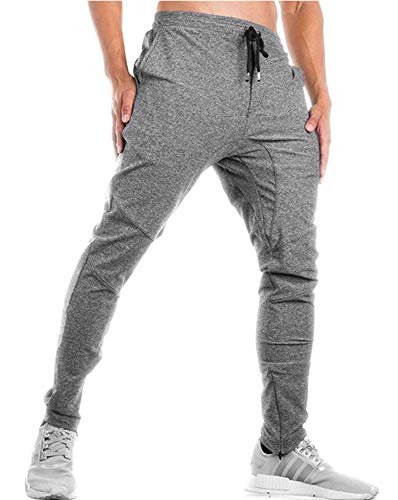 TBMPOY Men's Basic Warm Up Pants Performance Jersey Soccer Pants for Men(Light Grey,US S)