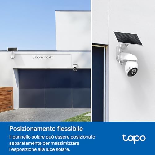 C660 KIT 4K 8MP Telecamera Pannello Solare, 360 ° Visuale, Visione Notturna a Colori Starlight, Batteria 10000mAh, Connettività WiFi 5G/2.4G, Rilevamento AI, IP66, Allarme Rapida e Antifurto