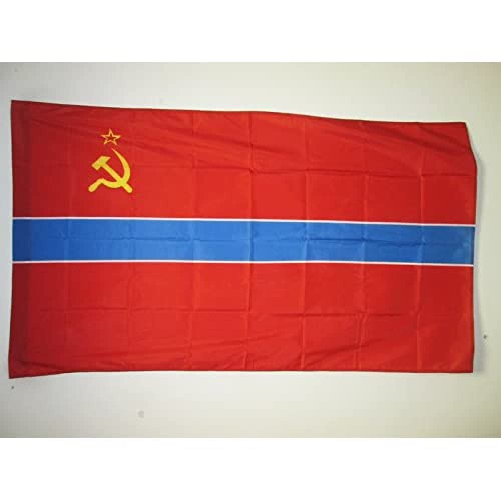 AZ FLAG - Uzbek Soviet Socialist Republic Flag - 3x5 Ft - Uzbekistan SSR Banner with Sleeve - 100% Polyester - Fade Resistant - Vivid Colors - 3' x 5' Feet - 150x90 Cm