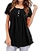 Neitade Womens Tops and Blouses Short Sleeve T Shirts Solid Tunics Plus Size 2XL
