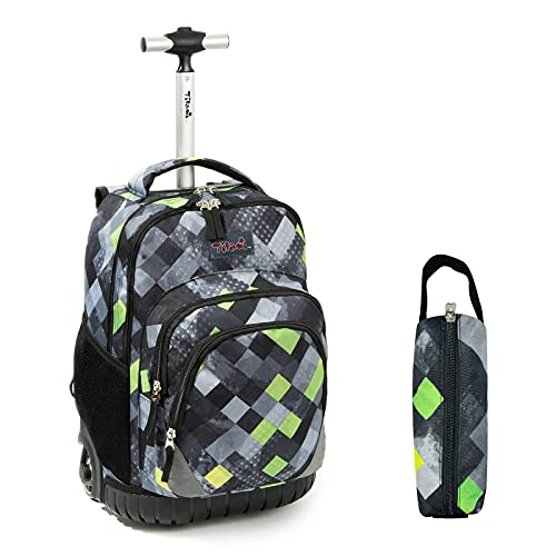 Tilami Rolling Backpack 18 Inch with Pencil Case School for Boys Girls