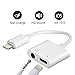 iPhone Headphone Adaptor, Dual Lightning Adapter & Splitter, 2 in 1 Aux Headphone Jack Audio & Charge Cable Adapter, 3.5mm Lightning Adapter for iPhone7/7Plus/8/8Plus/X, Support iOS 11 and Before