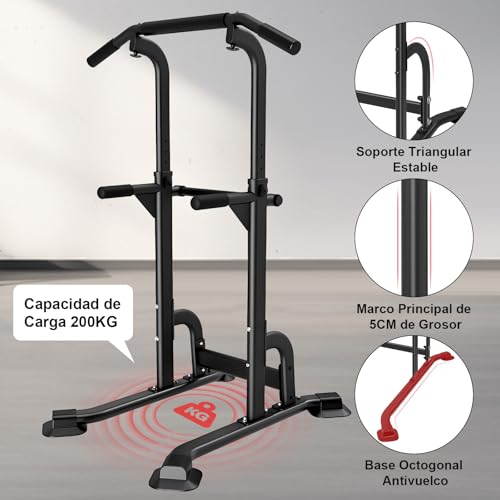 GOHOMKIC Barra de Dominadas, Gimnasio en Casa Estación de Dominadas | Estación Multifuncional de Entrenamiento de Fuerza en Casa, Estación de Dominadas