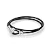 PANDORA Jewelry Double Leather Cubic Zirconia Bracelet in Sterling Silver, 13.8